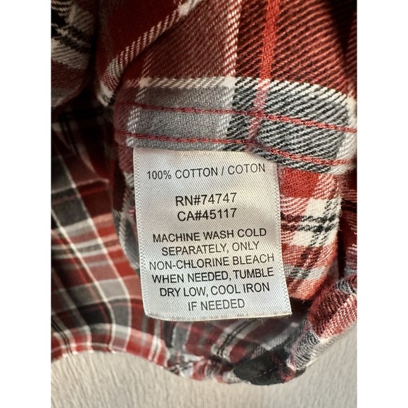 Red Head Flannel Men's XL Red,Gray,BLK, WHT Plaid Shirt 100% Cotton Long Sleeve - Picture 5 of 7